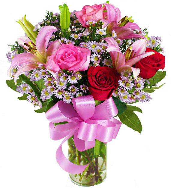 Happy birthday flowers Pink rose and orchid bouquet – Abs Florist