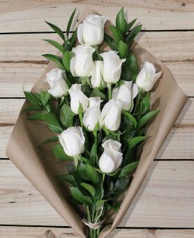 12 White Roses - Farm Fresh | Avas Flowers