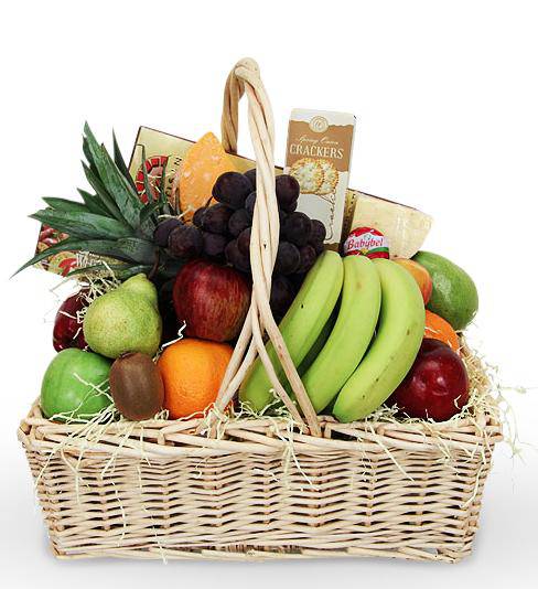 Flowers: Fruit And Gourmet Sympathy Basket - Small