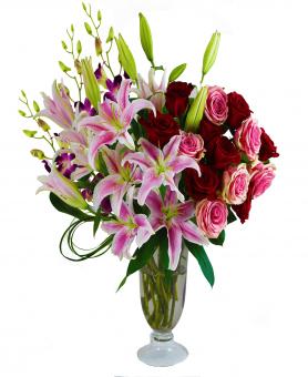 Opulent Roses And Lilies 